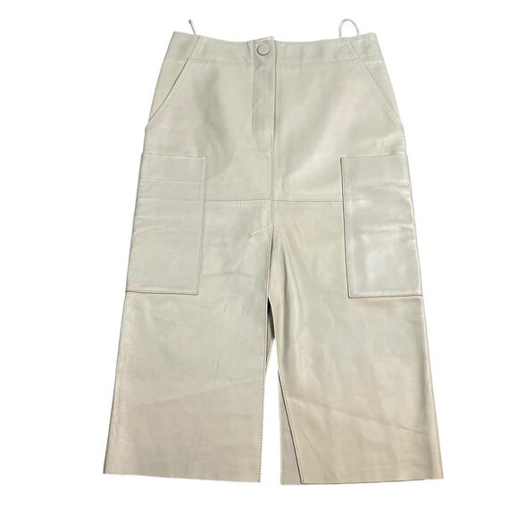 Petar Petrov Resort 2020 Womens Sage Green Lambskin Leather Skirt 40 - Picture 1 of 8